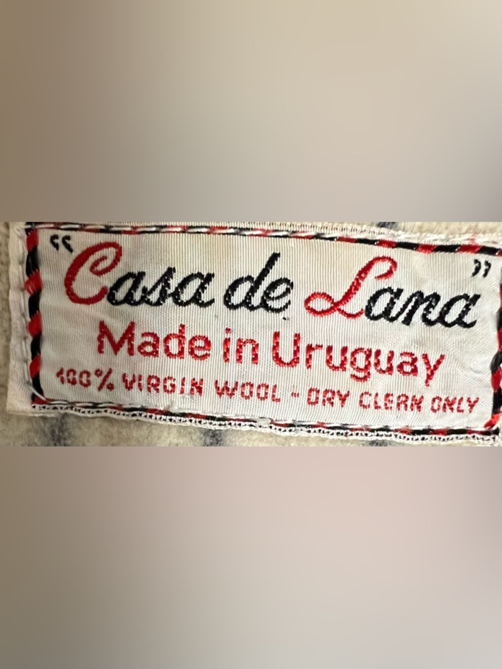 Vintage Casa de Lana Wool Hooded Jacket Uruguay Boho Southwestern Coat 15/16 - Picture 5 of 6